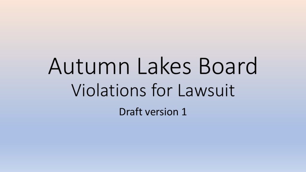 Autumn Lakes Board