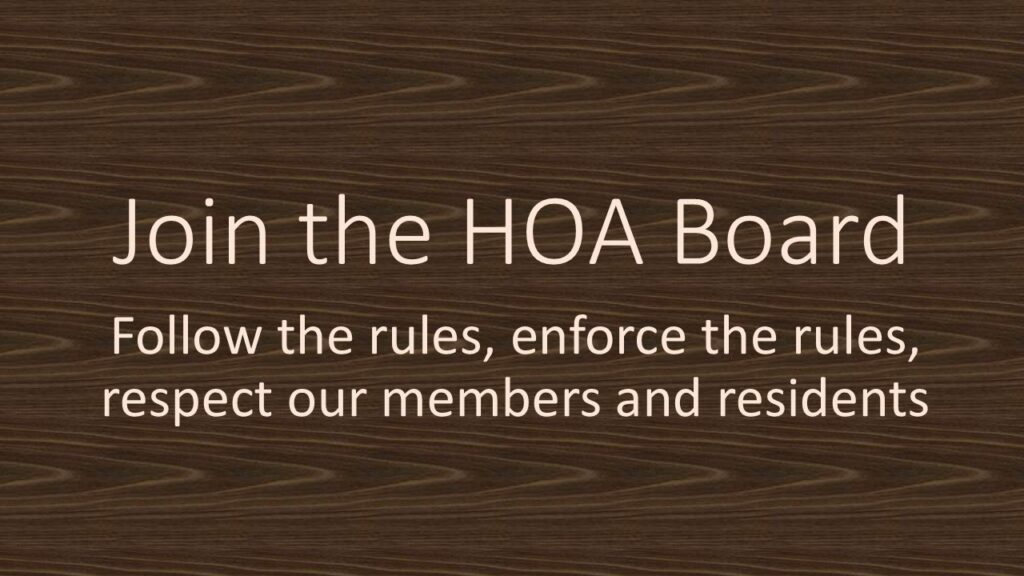 Join the HOA Board